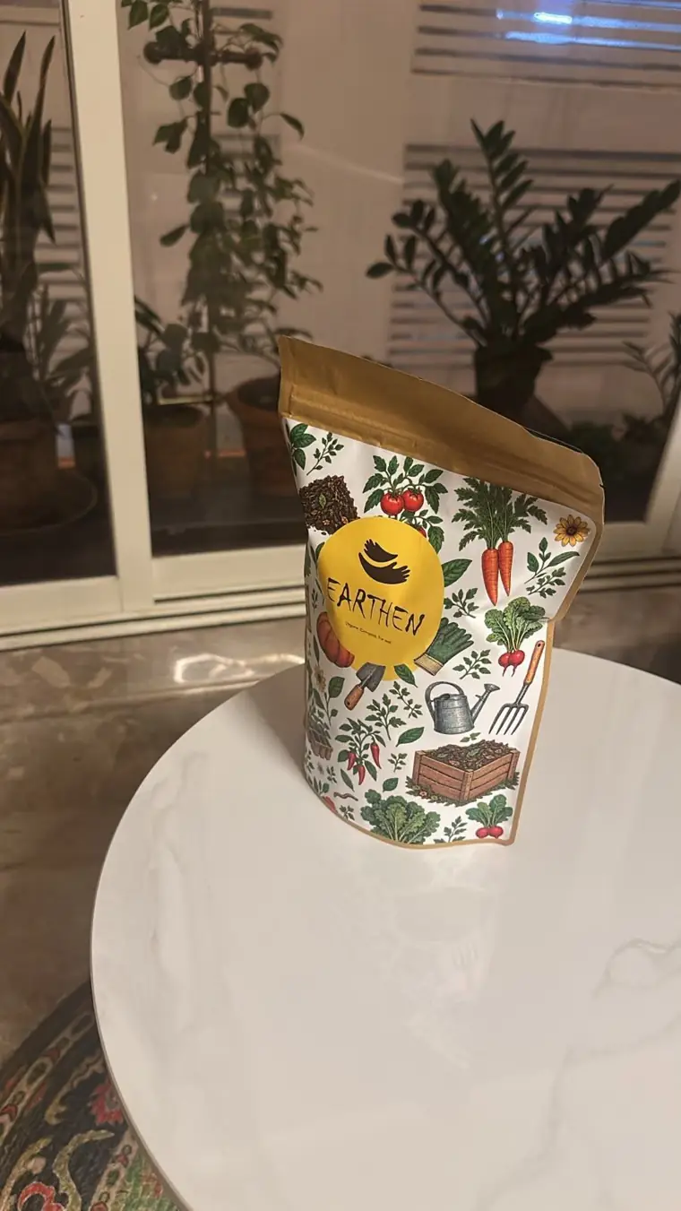 Earthen compost pouch